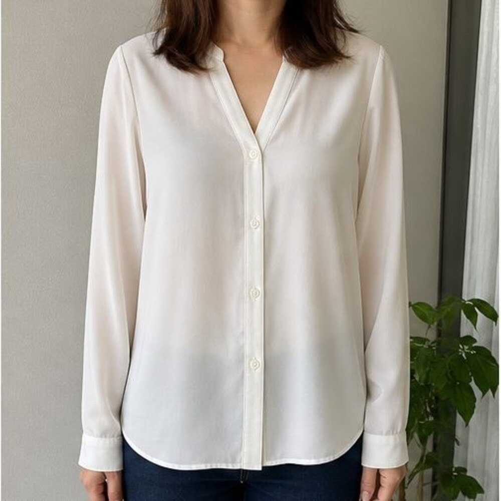 Ivory Button Blouse - Picture 2 of 6
